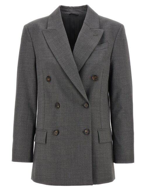 Double-breasted blazer BRUNELLO CUCINELLI Gray