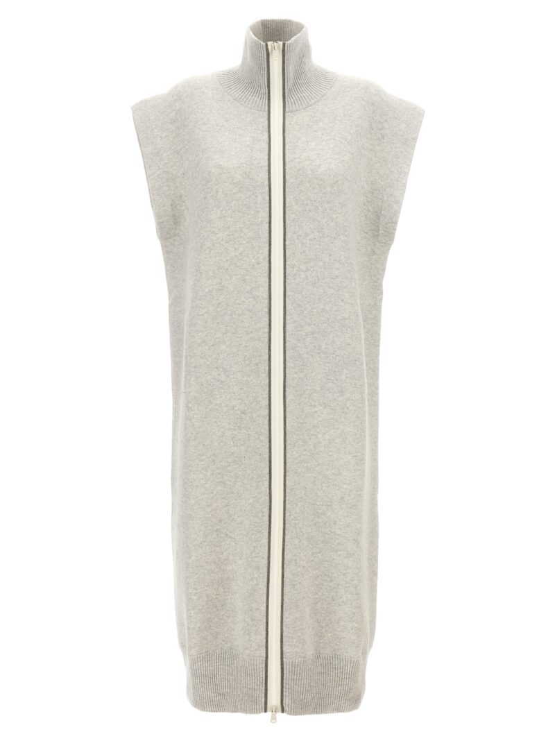 'Monile' long vest BRUNELLO CUCINELLI Gray