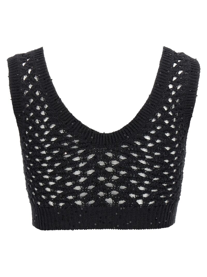 Sequin crop top M70572222CJ101 BRUNELLO CUCINELLI Black