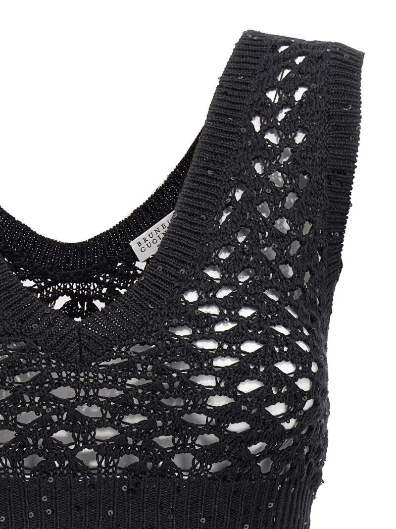 Sequin crop top Woman BRUNELLO CUCINELLI Black