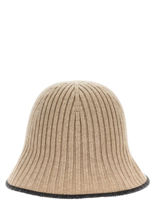 Ribbed knit bucket hat BRUNELLO CUCINELLI Beige