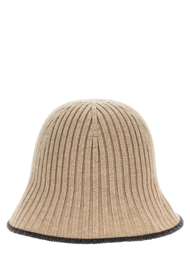 Ribbed knit bucket hat BRUNELLO CUCINELLI Beige