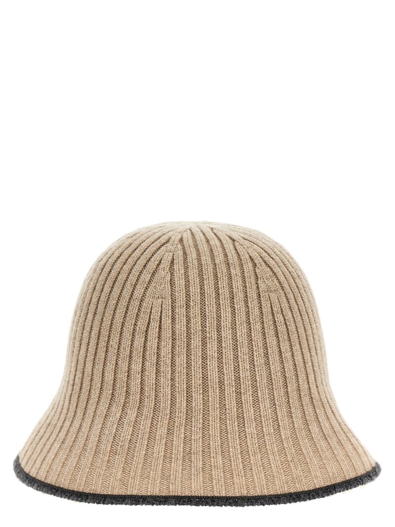 Ribbed knit bucket hat MCAP9A005PCTK70 BRUNELLO CUCINELLI Beige