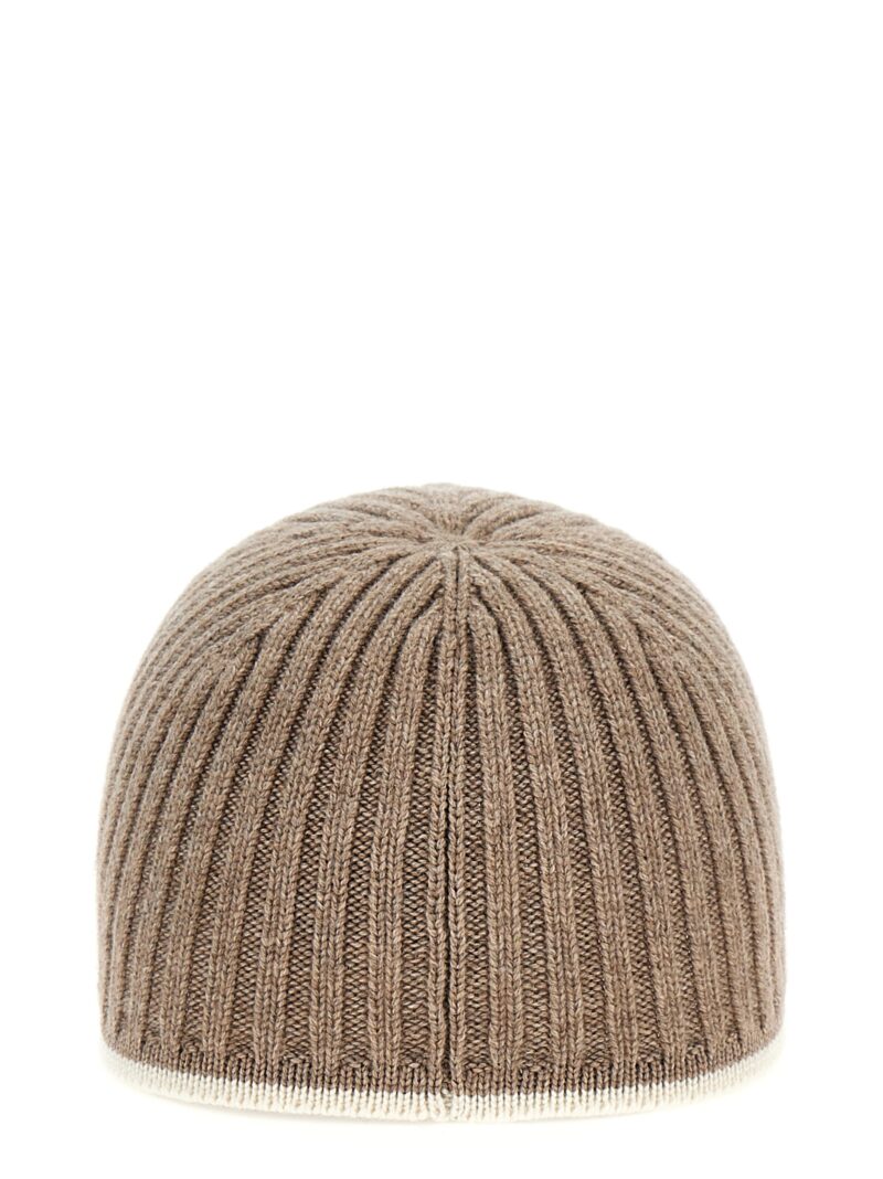 Ribbed knit cap Woman BRUNELLO CUCINELLI Beige