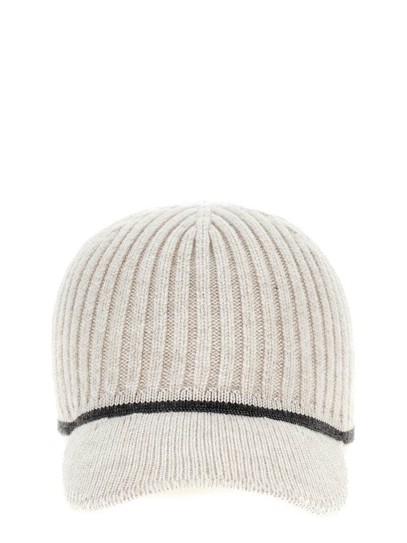 Ribbed knit cap BRUNELLO CUCINELLI Gray