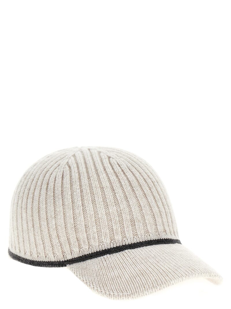 Ribbed knit cap MCAP9A006PCKV68 BRUNELLO CUCINELLI Gray