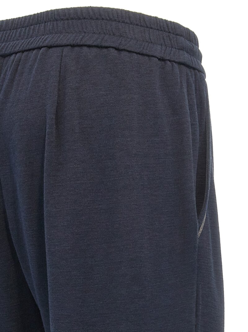 'Monile' joggers 67% cotton 31% silk 2% polyamide BRUNELLO CUCINELLI Blue