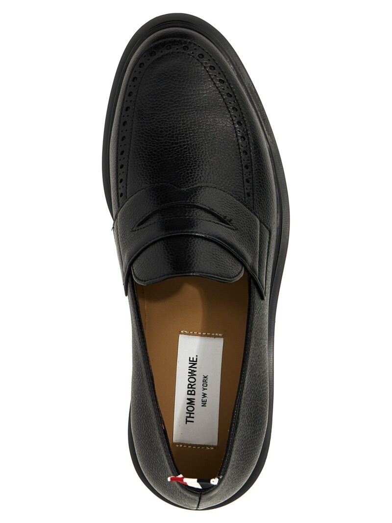 'Penny' loafers 80% calf leather 20% rubber THOM BROWNE Black