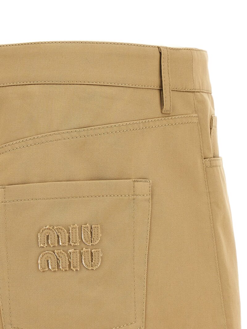 Chinos skirts 100% cotton MIU MIU Beige