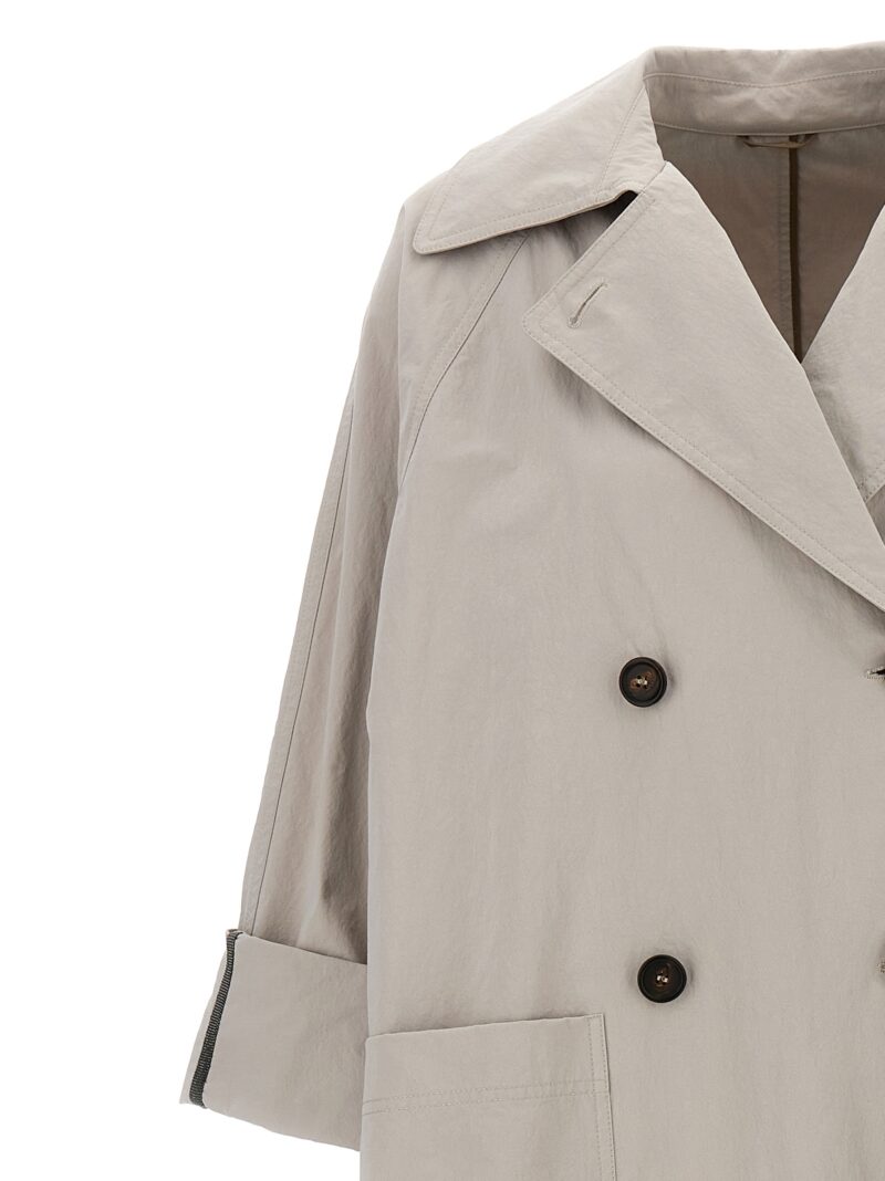 'Monile' trench coat 100% polyamide BRUNELLO CUCINELLI Gray