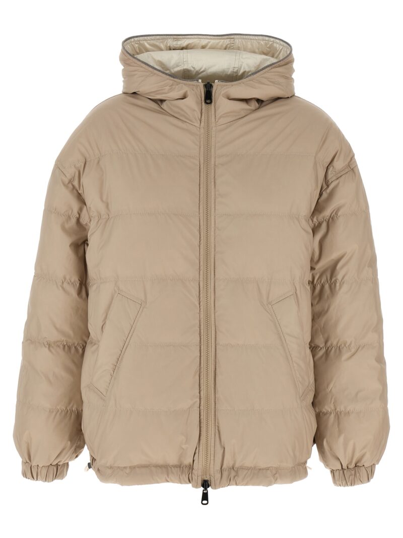 Laminated reversible down jacket ML1597861PC130 BRUNELLO CUCINELLI Beige