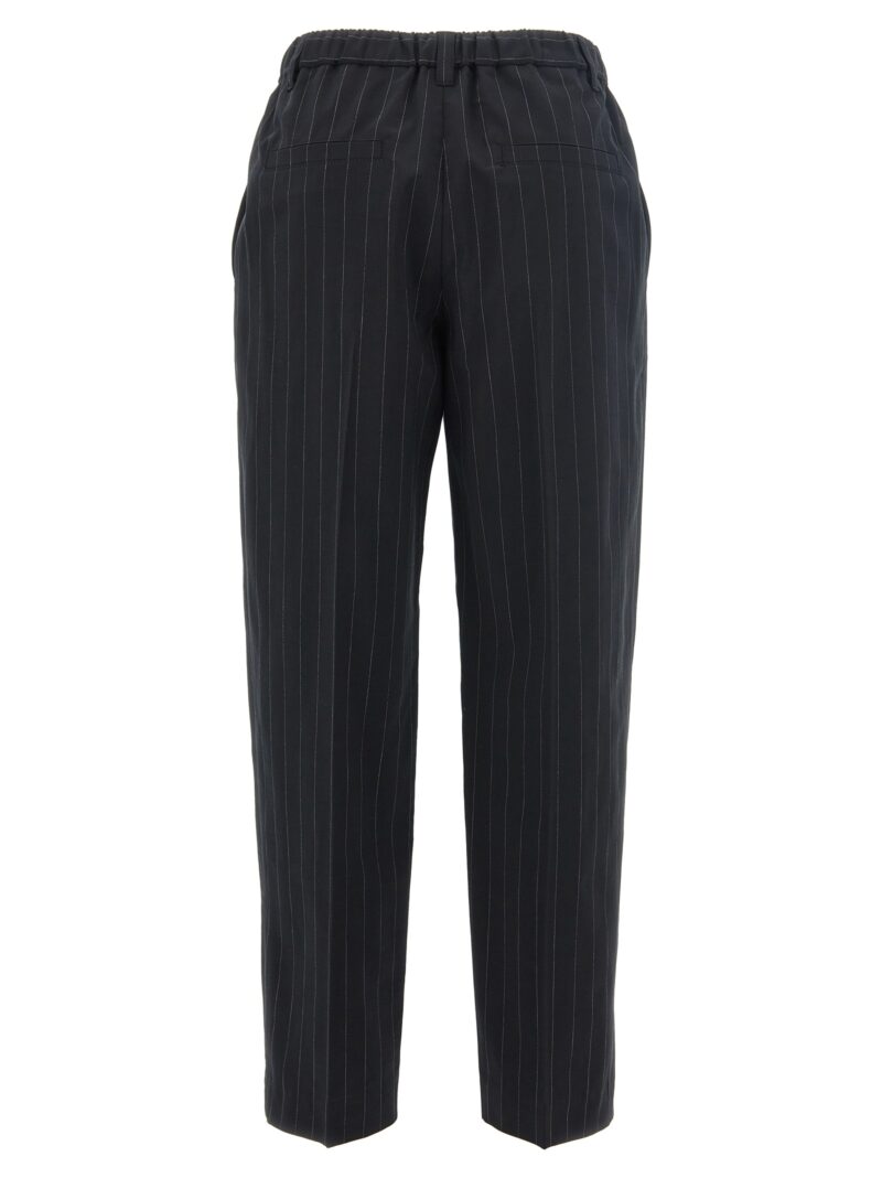 Pinstripe pants MP586P8632C001 BRUNELLO CUCINELLI White/Black