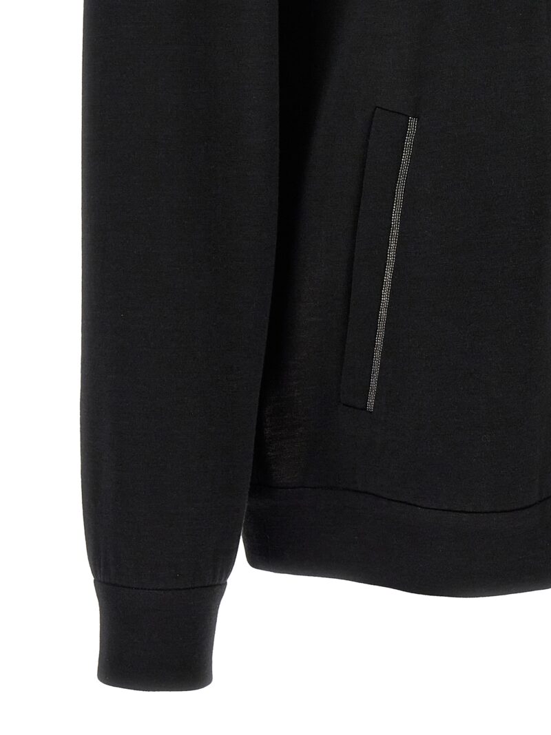 'Monile' hoodie 67% cotton 31% silk 2% polyamide BRUNELLO CUCINELLI Black