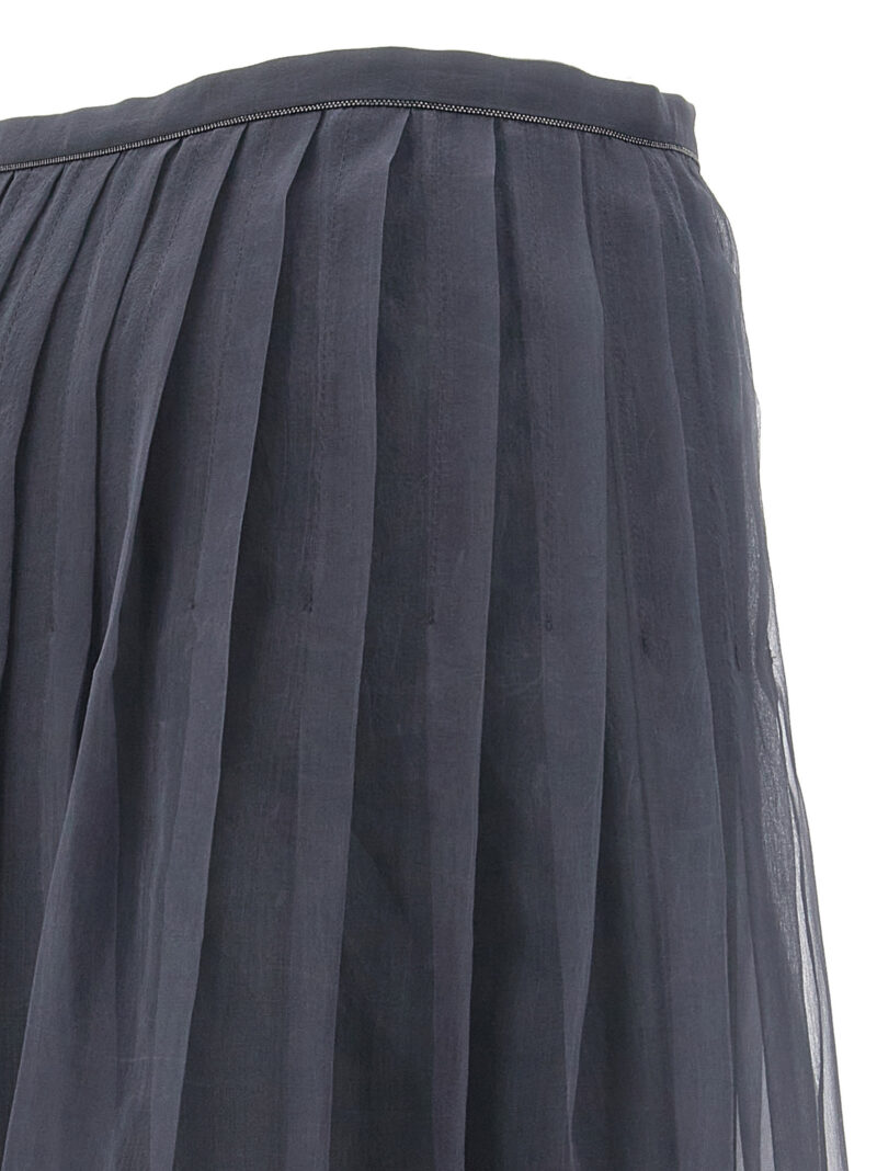 Tulle skirt 100% silk BRUNELLO CUCINELLI Gray