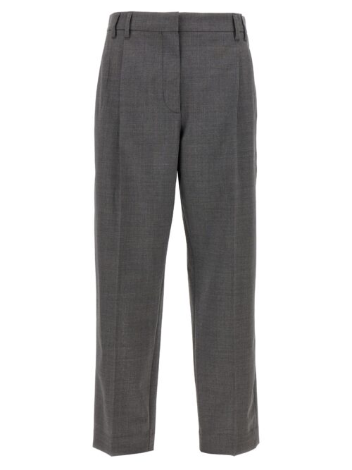 Pin tuck trousers BRUNELLO CUCINELLI Gray