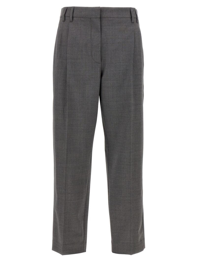 Pin tuck trousers BRUNELLO CUCINELLI Gray