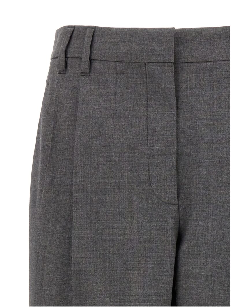 Pin tuck trousers Woman BRUNELLO CUCINELLI Gray