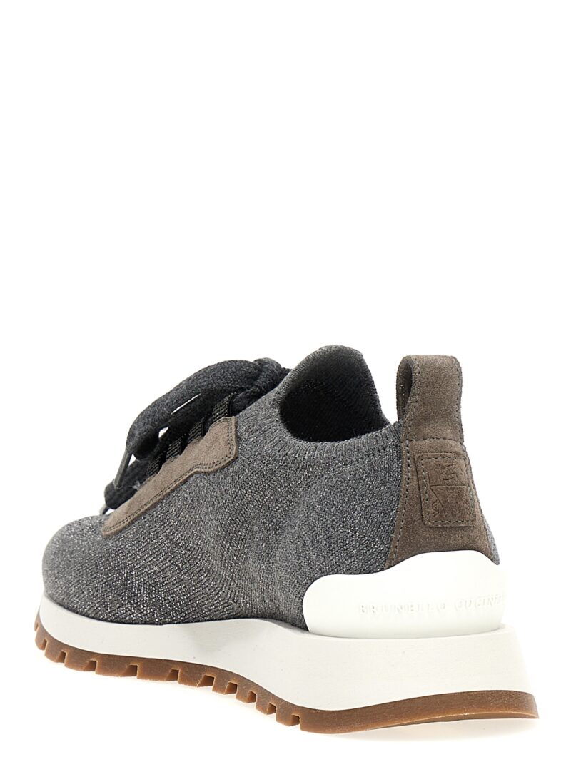 Lurex knit sneakers Woman BRUNELLO CUCINELLI Gray