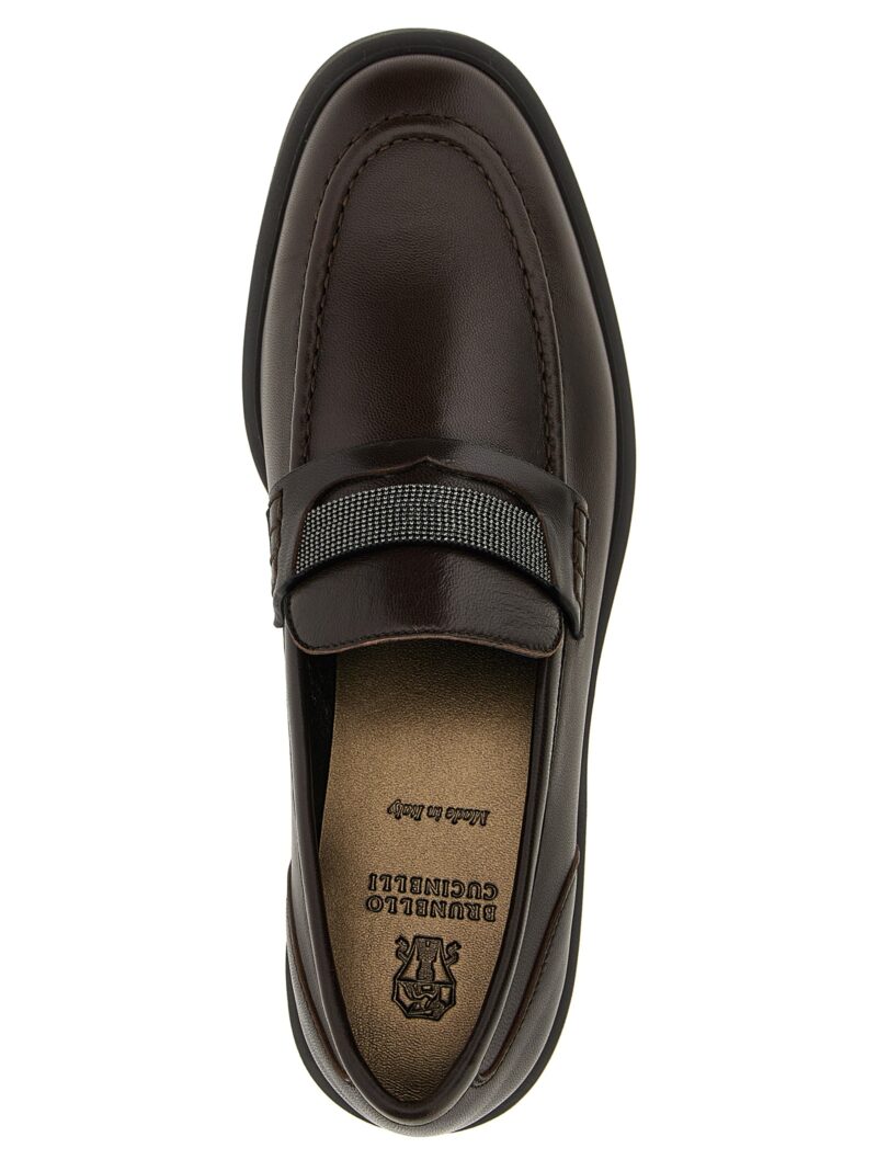 'Monile' loafers 100% calfskin leather (Bos Taurus) BRUNELLO CUCINELLI Brown