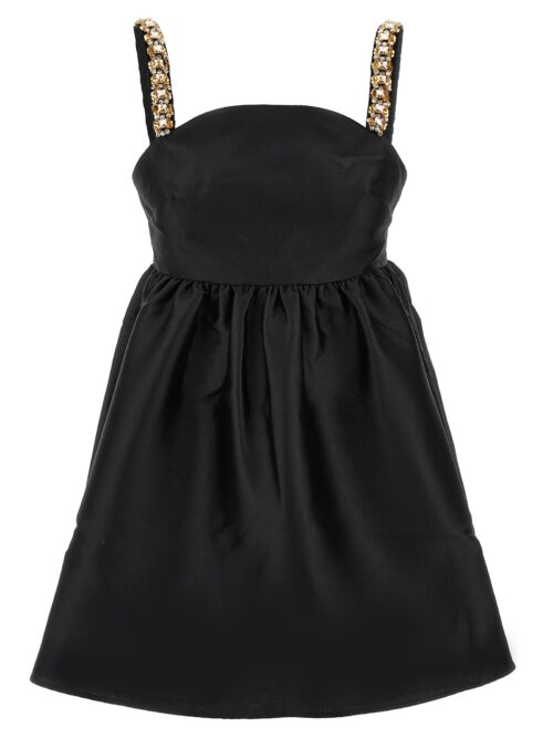 'Black Taffeta Embellished Mini' dress SELF PORTRAIT Black