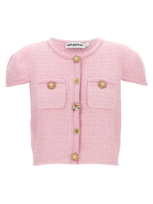 'Pink Jewel Button Knit' top SELF PORTRAIT Pink