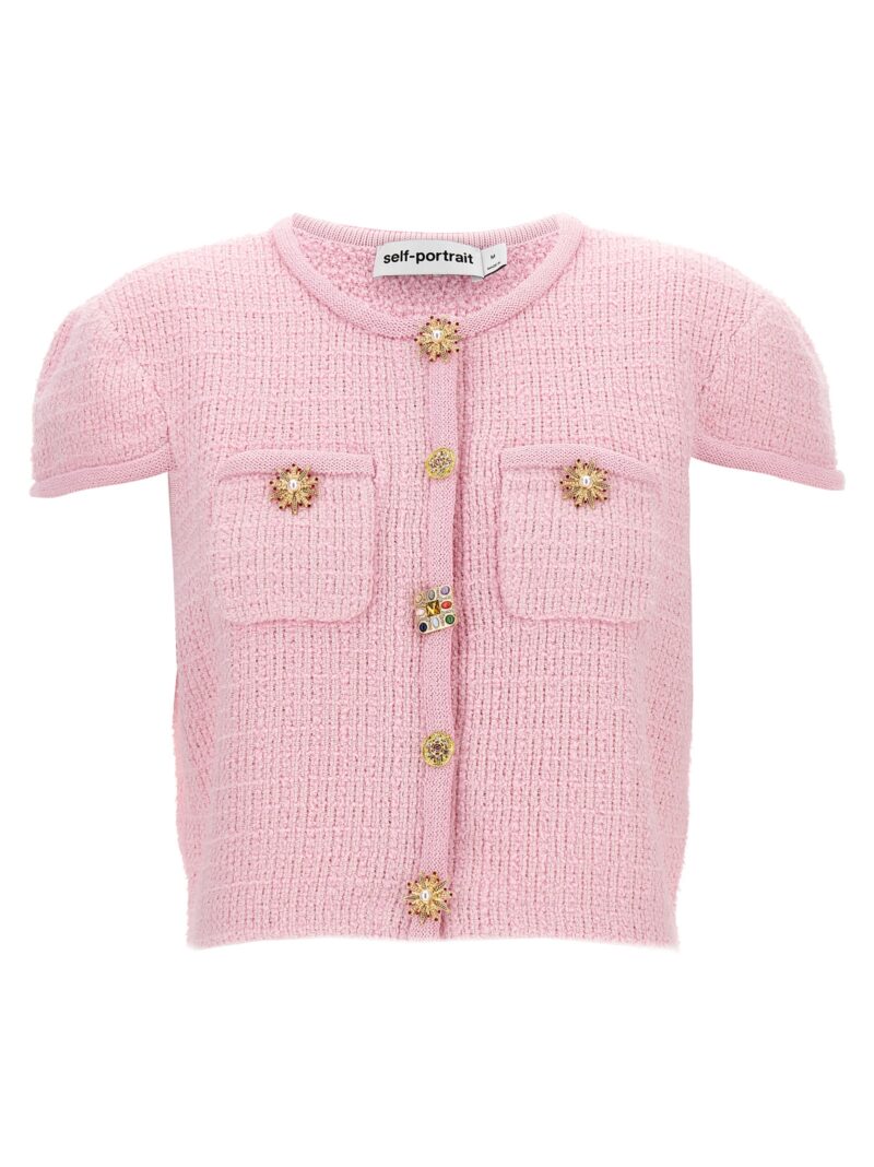 'Pink Jewel Button Knit' top SELF PORTRAIT Pink