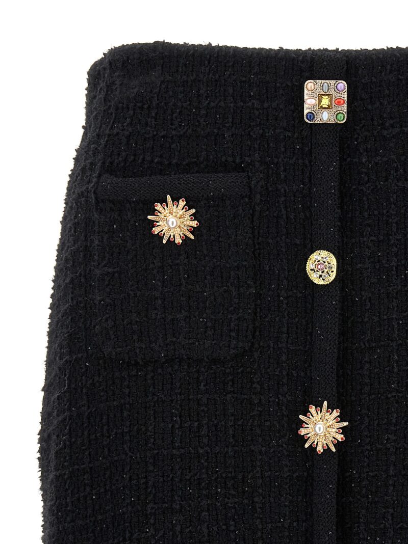 'Black Jewel Button Knit Mini' skirt Woman SELF PORTRAIT Black