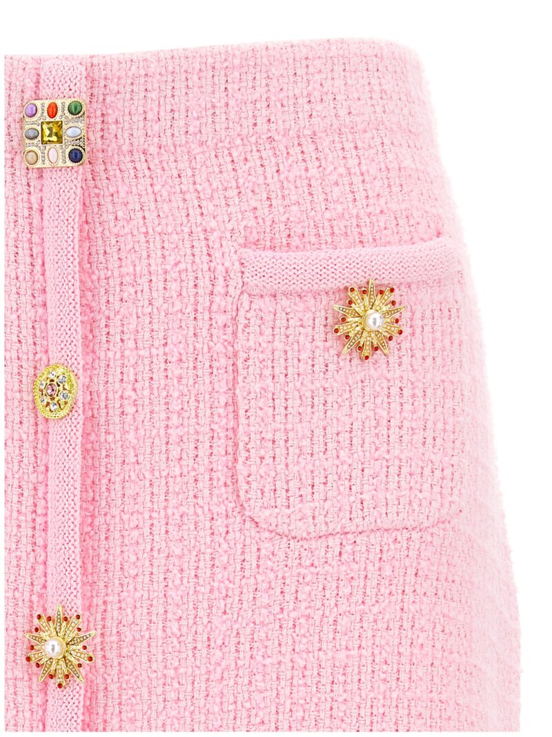 'Pink Jewel Button Knit Mini' skirt Woman SELF PORTRAIT Pink