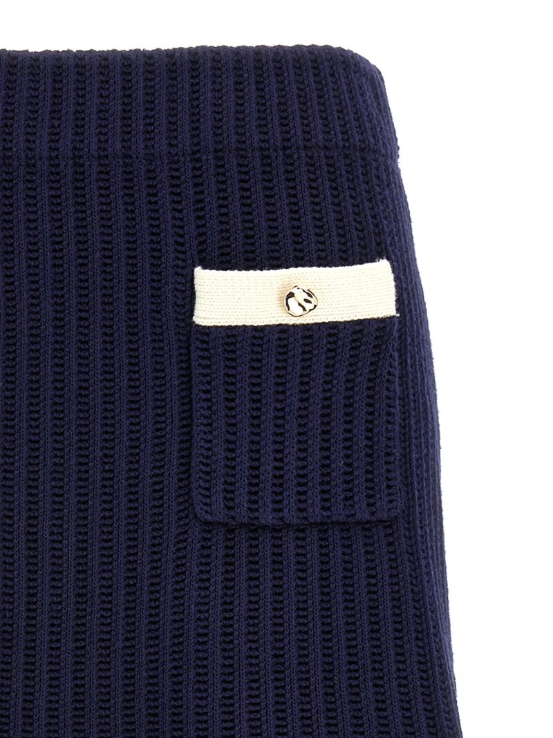 'Navy Crochet Contrast Trim Mini' skirt Woman SELF PORTRAIT Blue