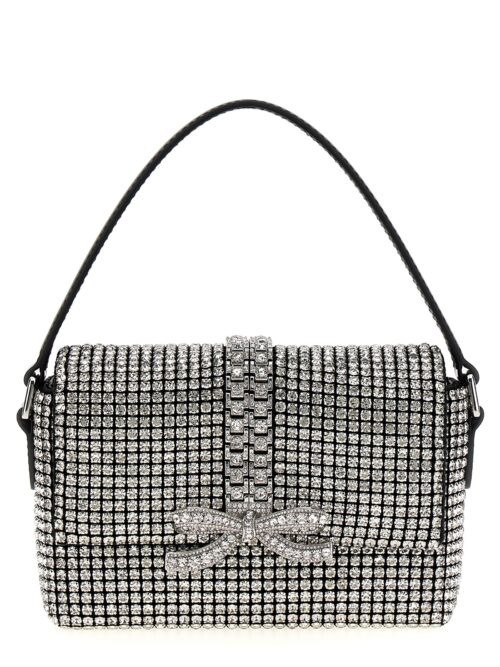 'Silver Rhinestone Chainmail Micro' handbag SELF PORTRAIT Silver