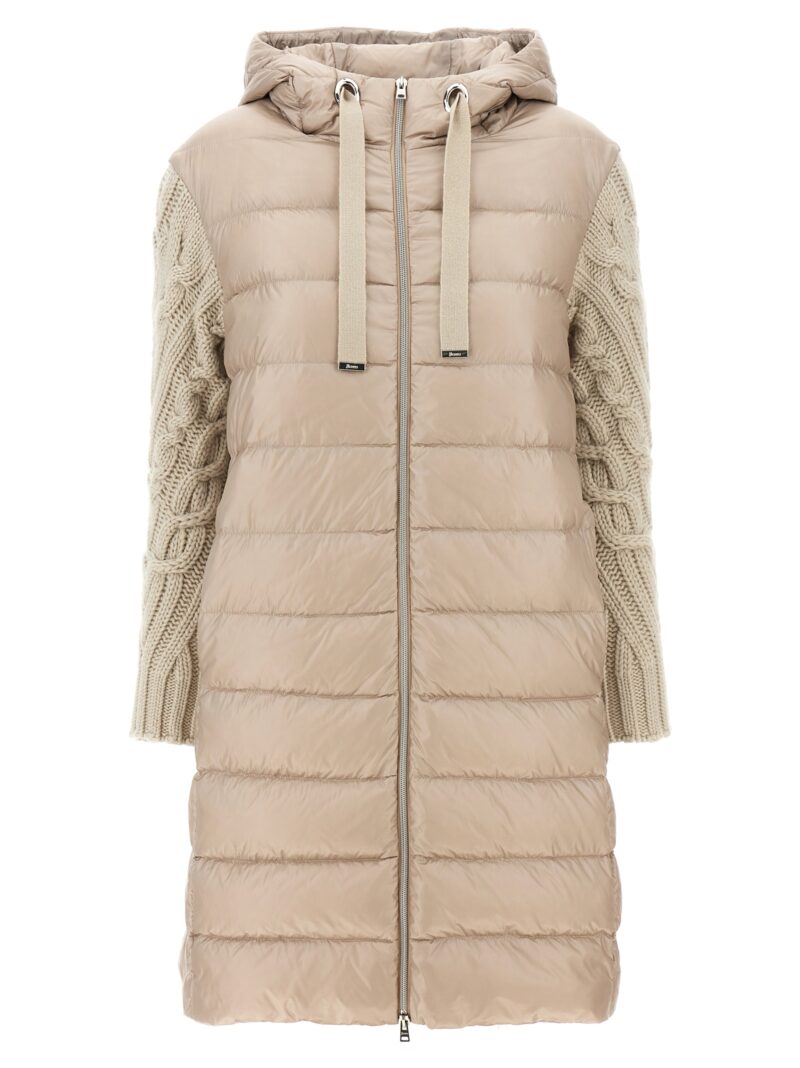 Knitted sleeve down jacket HERNO Beige