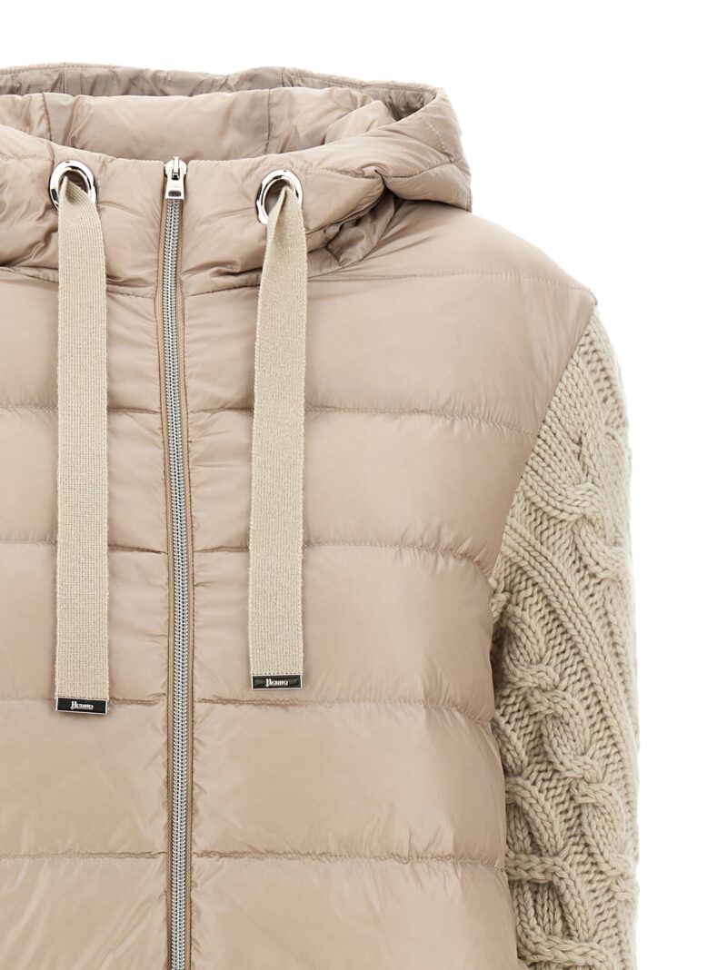 Knitted sleeve down jacket Woman HERNO Beige