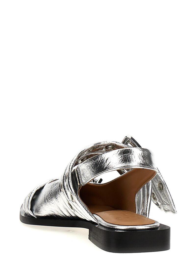 'Wide Belt Buckle' ballet flats Woman GANNI Silver