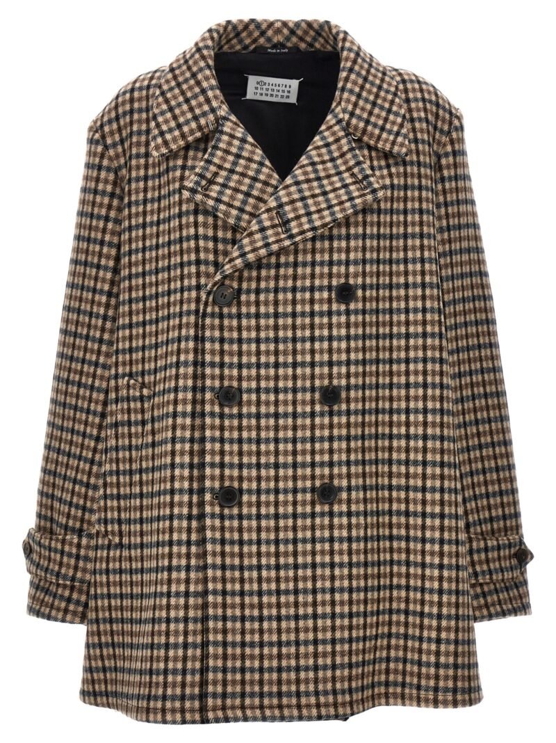 Double-breasted check coat MAISON MARGIELA Multicolor