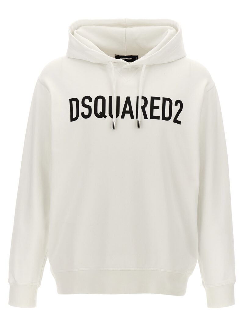 Logo print hoodie DSQUARED2 White/Black