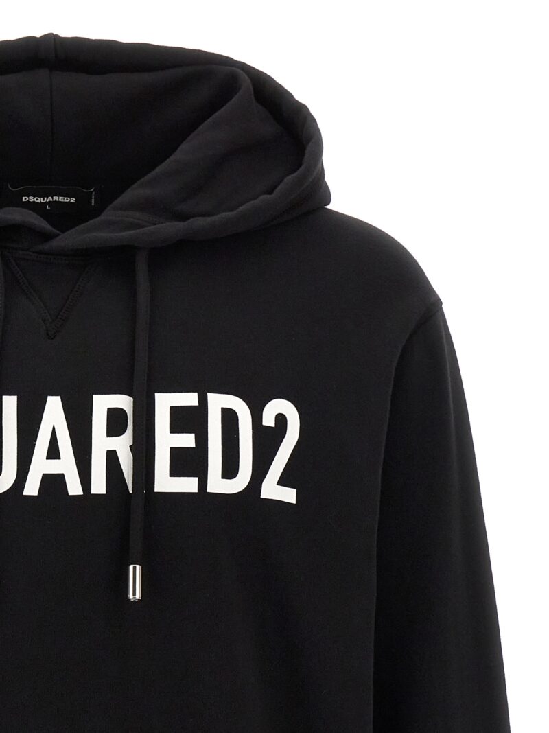 Logo print hoodie Man DSQUARED2 White/Black