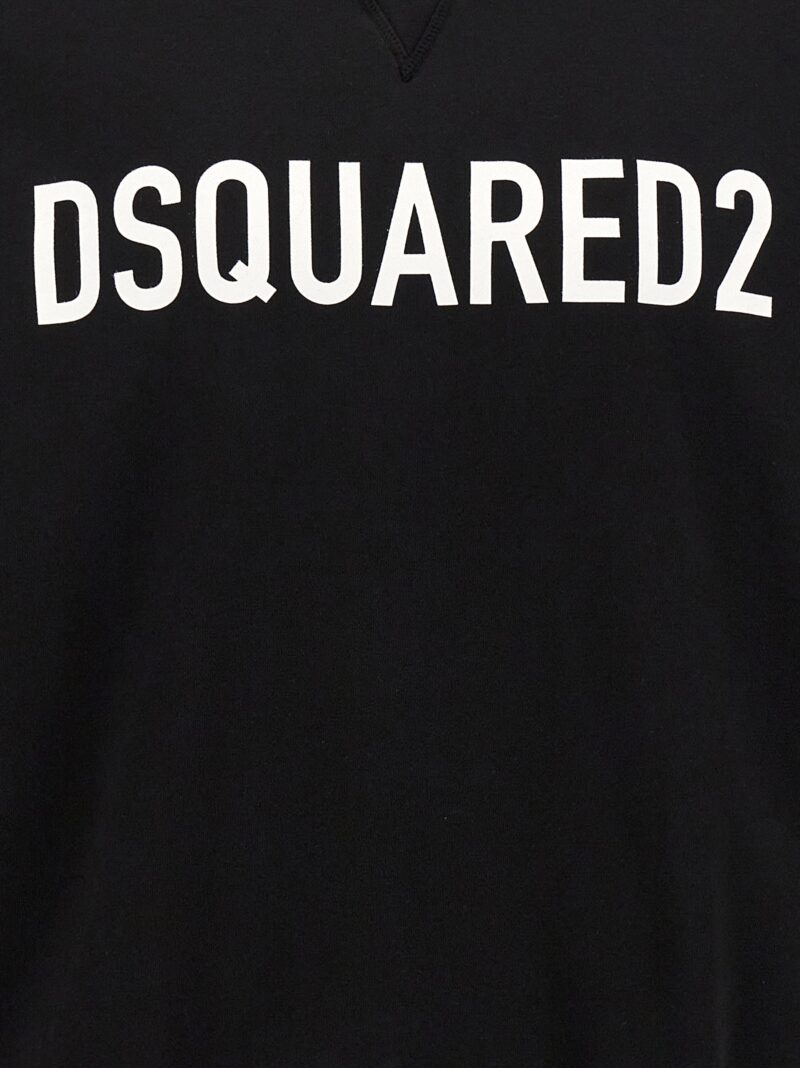 Logo print hoodie 100% cotton DSQUARED2 White/Black