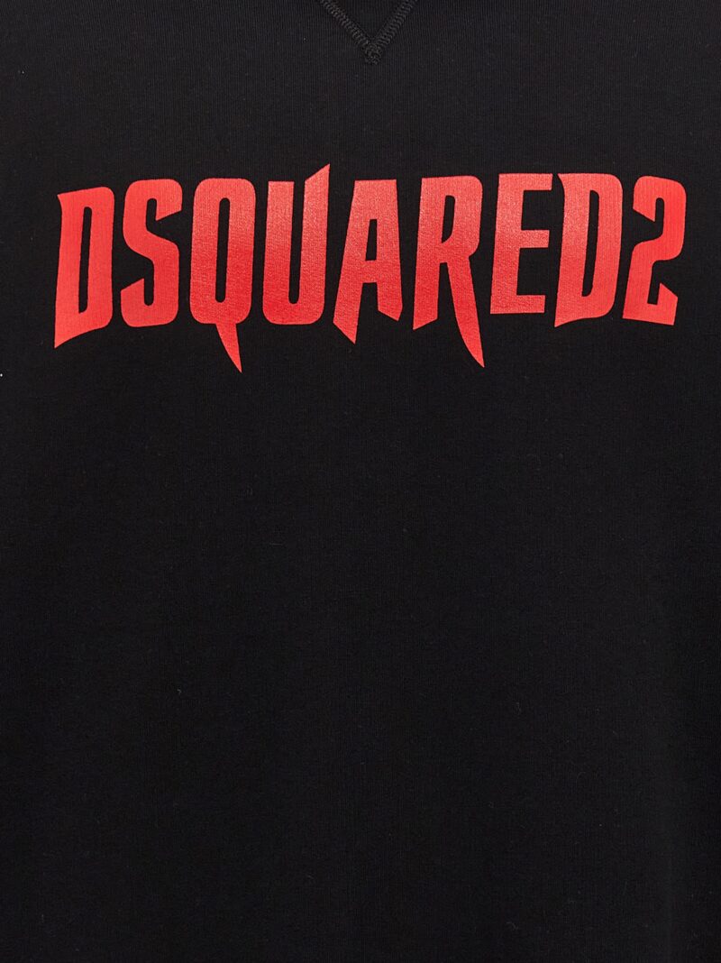 Logo print hoodie 100% cotton DSQUARED2 Black