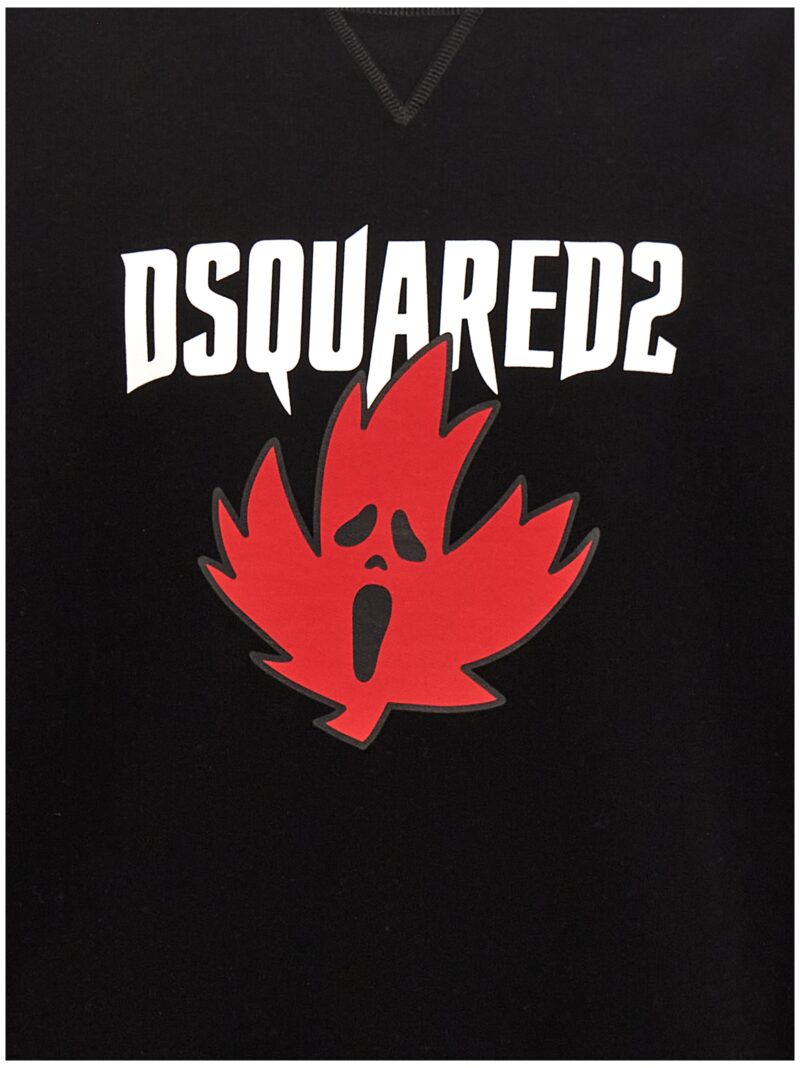 Logo print sweatshirt 100% cotton DSQUARED2 Black