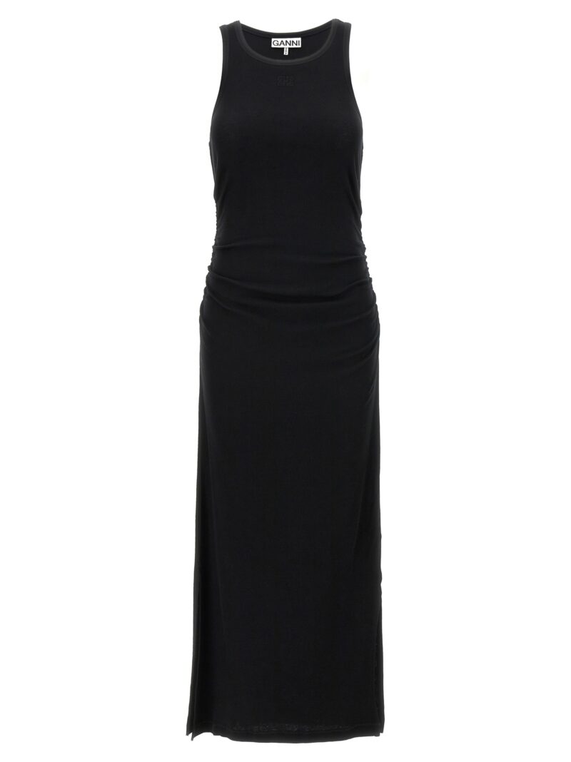 Logo ribbed dress GANNI Black