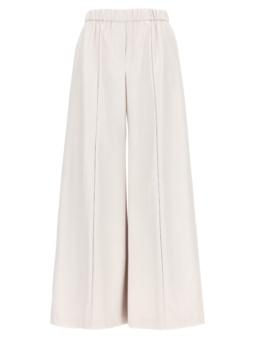 Faux leather trousers NUDE White
