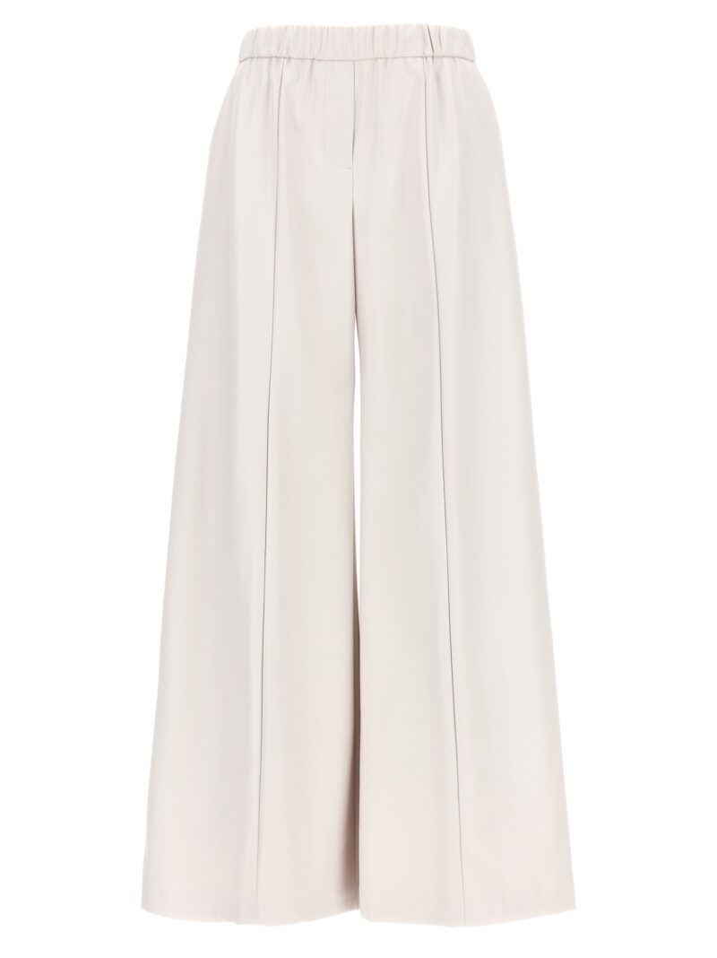 Faux leather trousers NUDE White