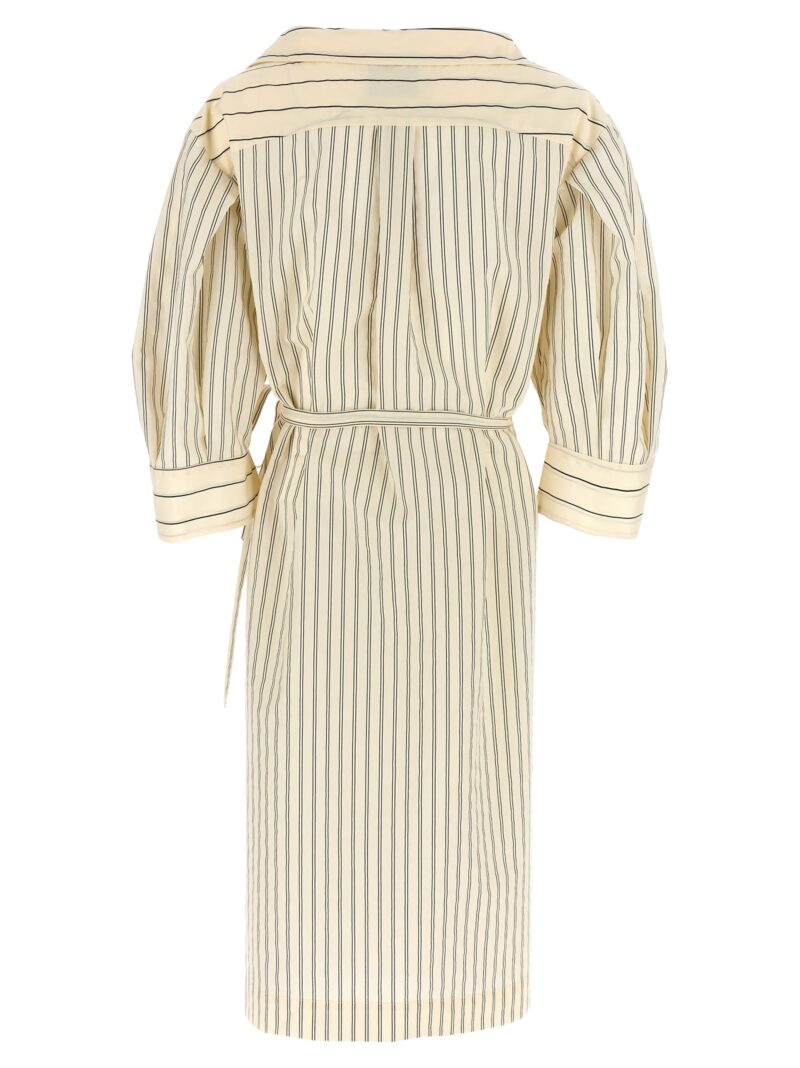 Striped shirt dress 1103E2407601 NUDE White/Black