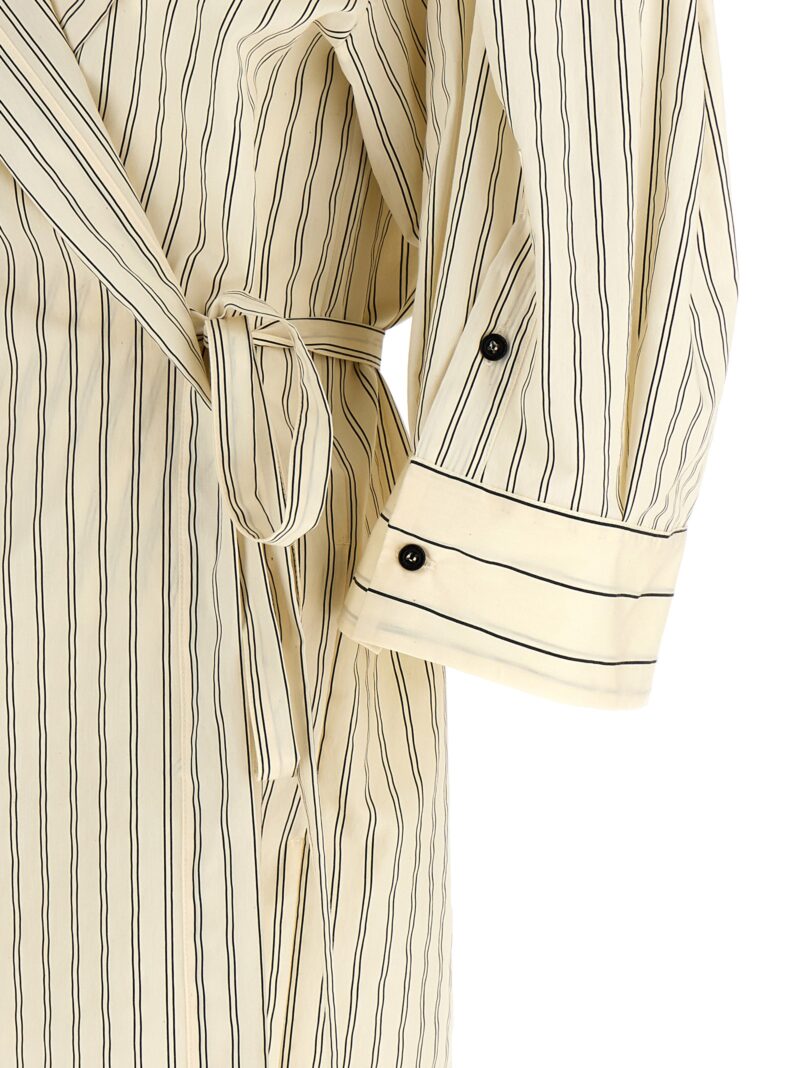 Striped shirt dress 60% cotton 22% polyester 18% polyamide NUDE White/Black