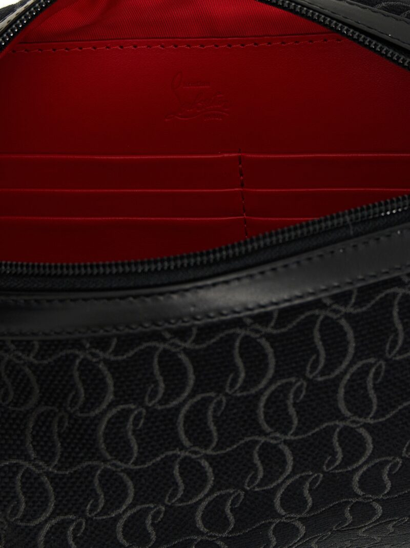 'Zip N Flap' Clutch Bag 75% cotton 25% calf leather CHRISTIAN LOUBOUTIN Black