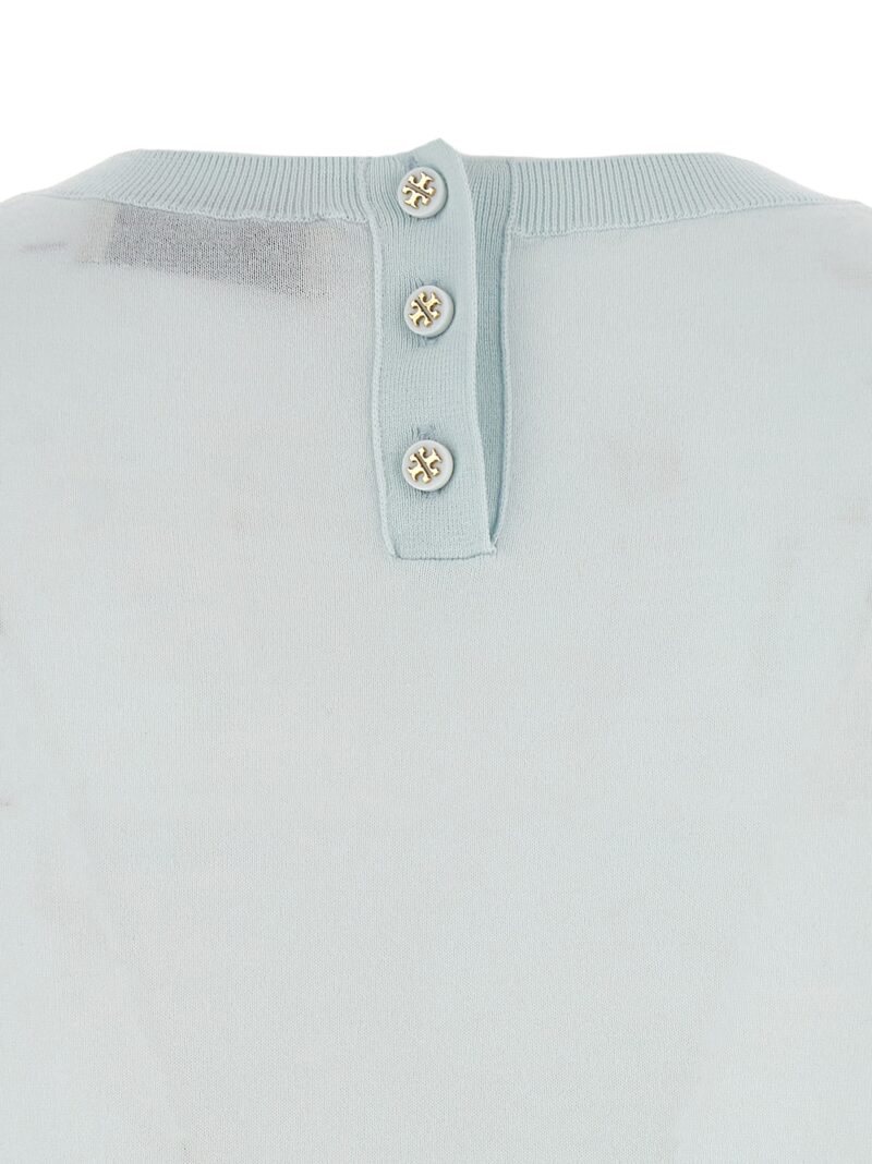 Short Sleeve Sweater 100% cotton TORY BURCH Light Blue