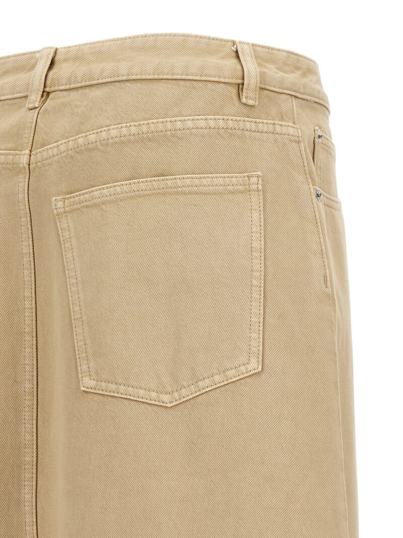 'Deconstructed Midi' skirt 100% cotton TORY BURCH Beige