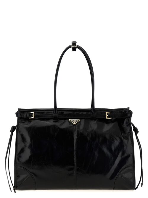 Large leather handbag PRADA Black