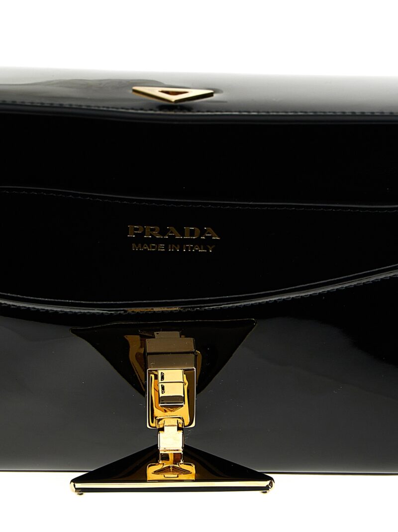 Leather shoulder bag 100% calf leather (Bos Taurus) PRADA Black