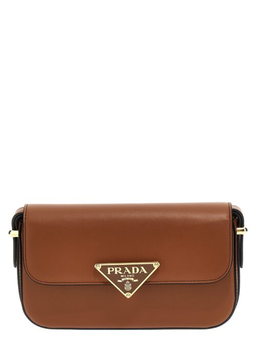 Leather shoulder bag PRADA Brown